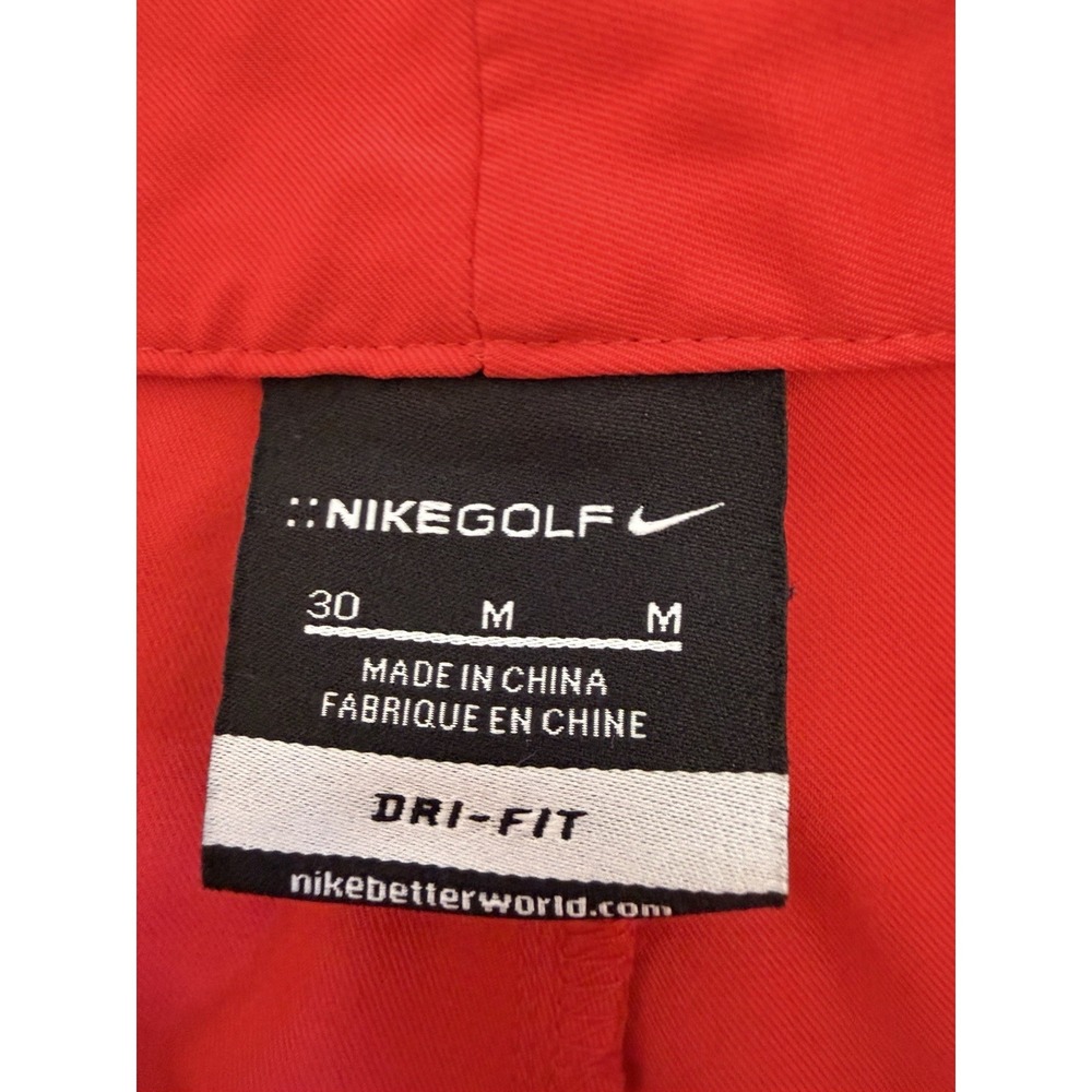 Nike Dri-Fit Golf Chino Shorts Mens 30 Red Performance Athletic Flat Front - Picture 15 of 16